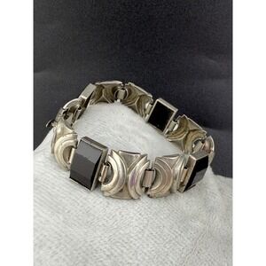 Vintage Silver Tone Bracelet Signed DLC Germany 7"